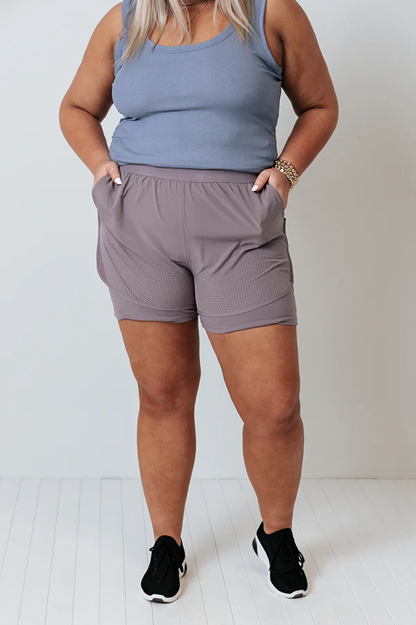Light Jog Shorts In Heirloom Lilac Curves - Image 2