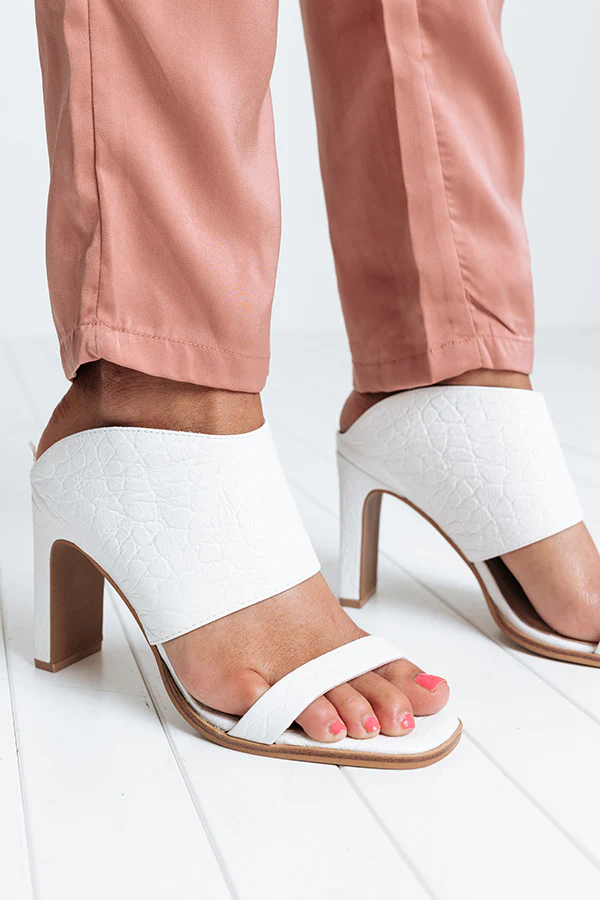 Linx Leather Heel in White - Image 3