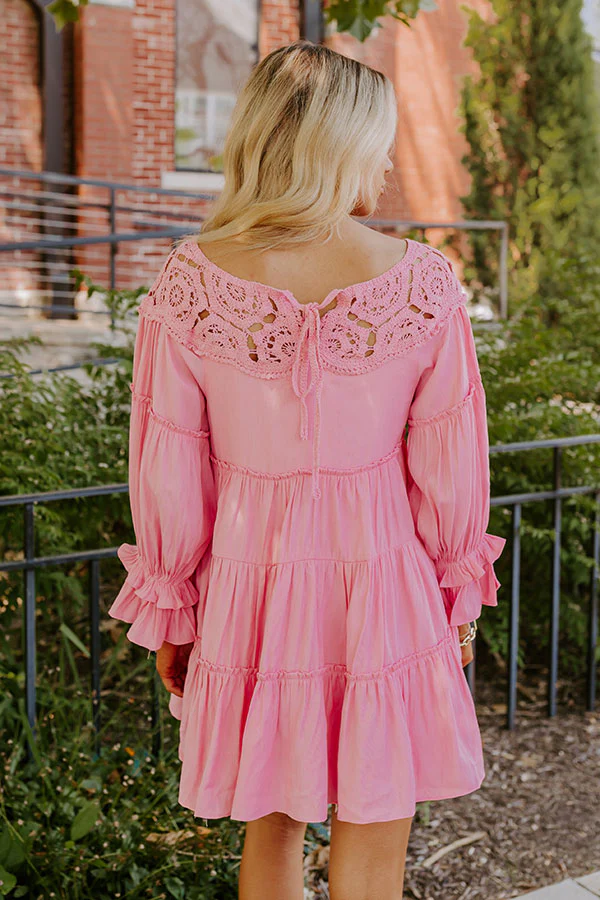 Little Coastal Town Tunic Dress in Pink - Image 4