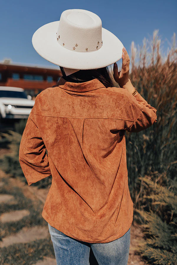 Long Way Home Faux Suede Button Up - Image 8