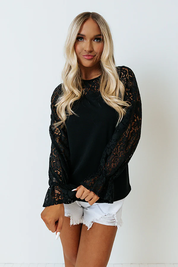 Look Amazing Lace Top In Black - Image 2