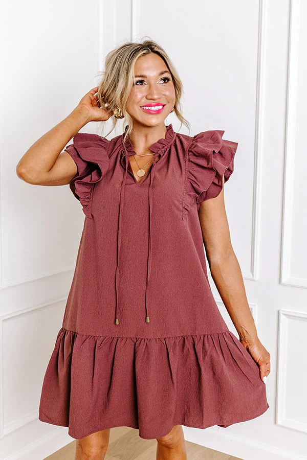 Looking For Peace Shift Dress In Windsor Wine - Image 3
