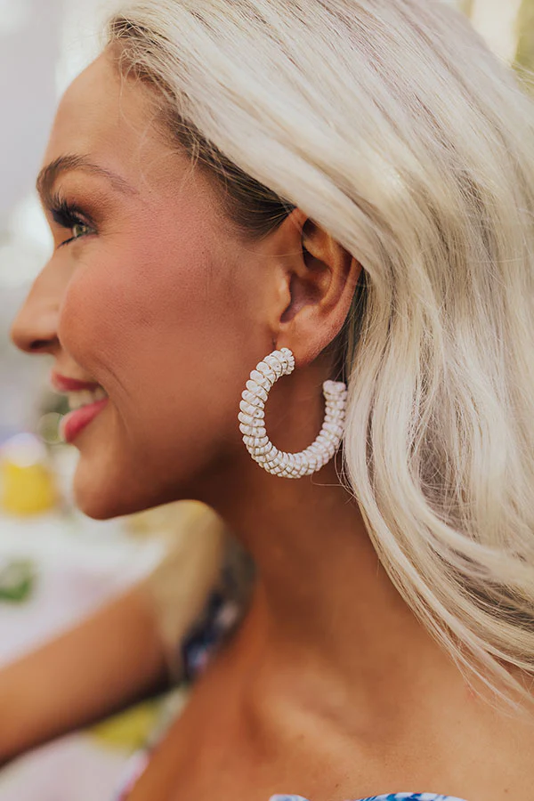 Looking Sassy Hoop Earrings In Ivory - Image 2