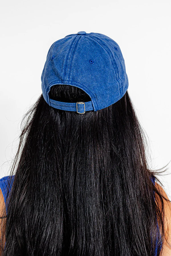 Los Angeles Embroidered Baseball Cap in Blue - Image 3