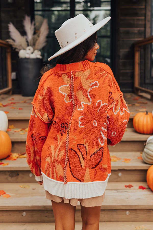 Lost In A Novel Knit Cardigan In Orange - Image 5