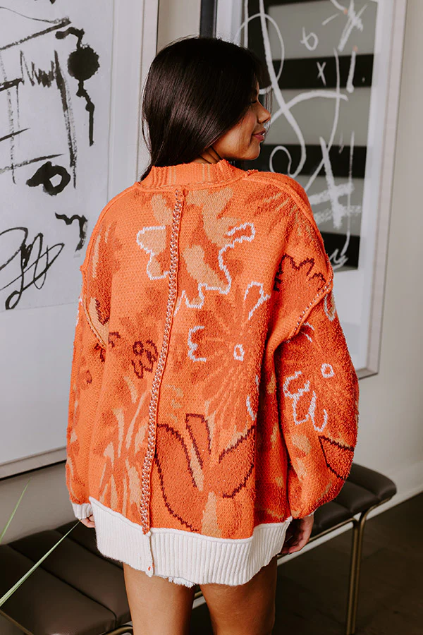 Lost In A Novel Knit Cardigan In Orange - Image 8