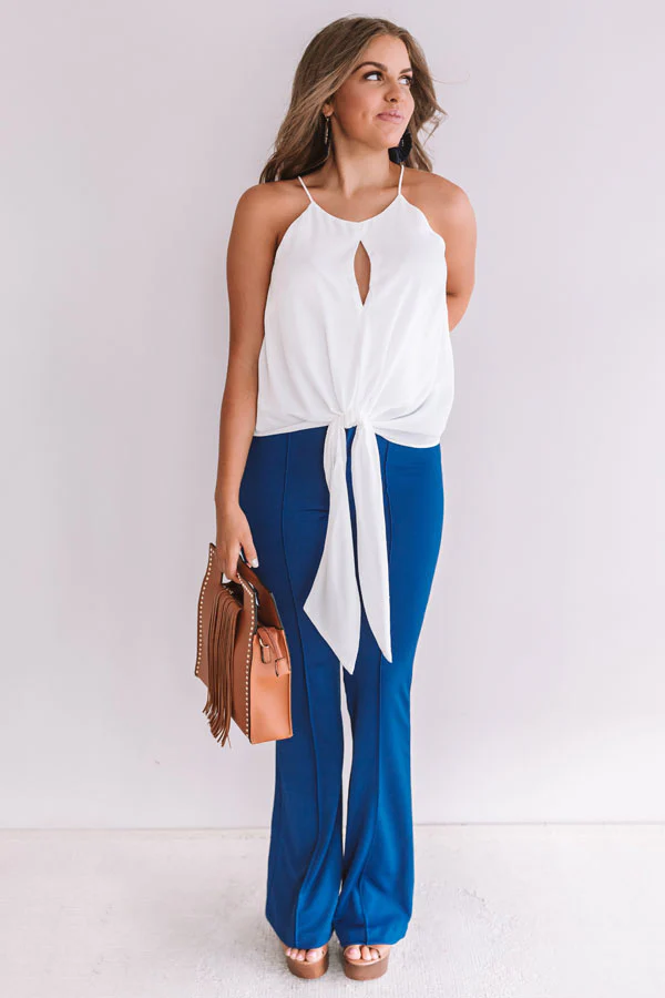 Love And Limoncello Tie Tank In White - Image 2