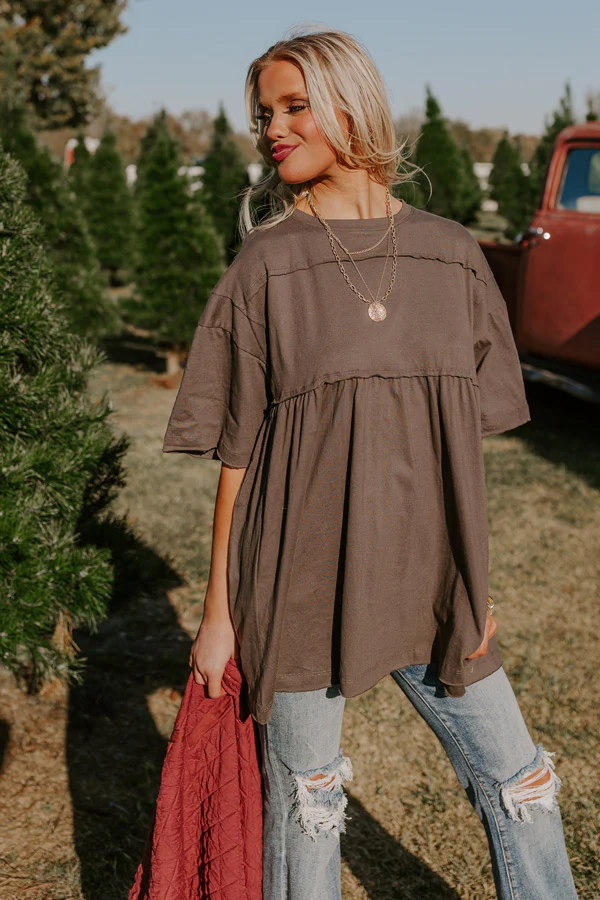 Lovely Tokens Mini Tunic Dress In Charcoal - Image 2