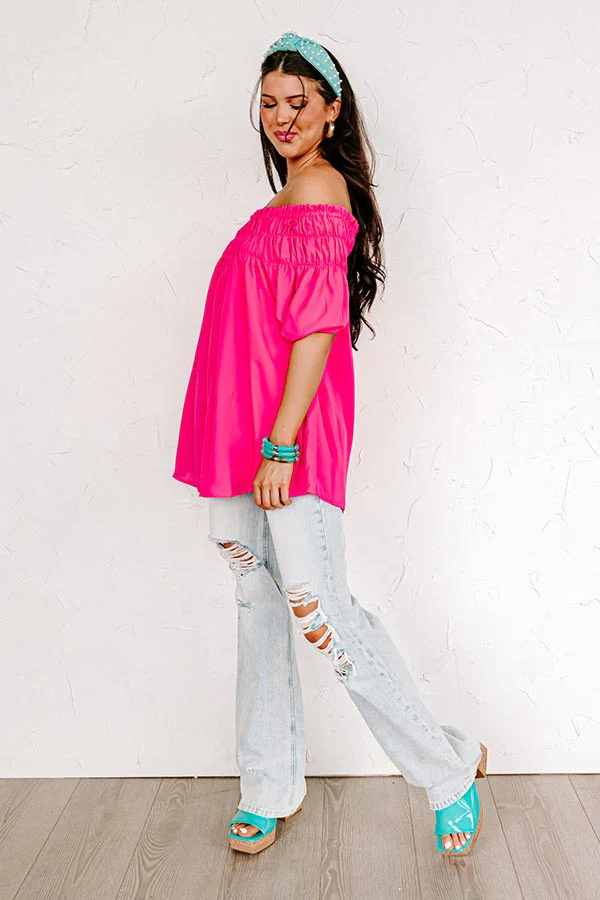 Made For Merriment Shift Top in Hot Pink - Image 3