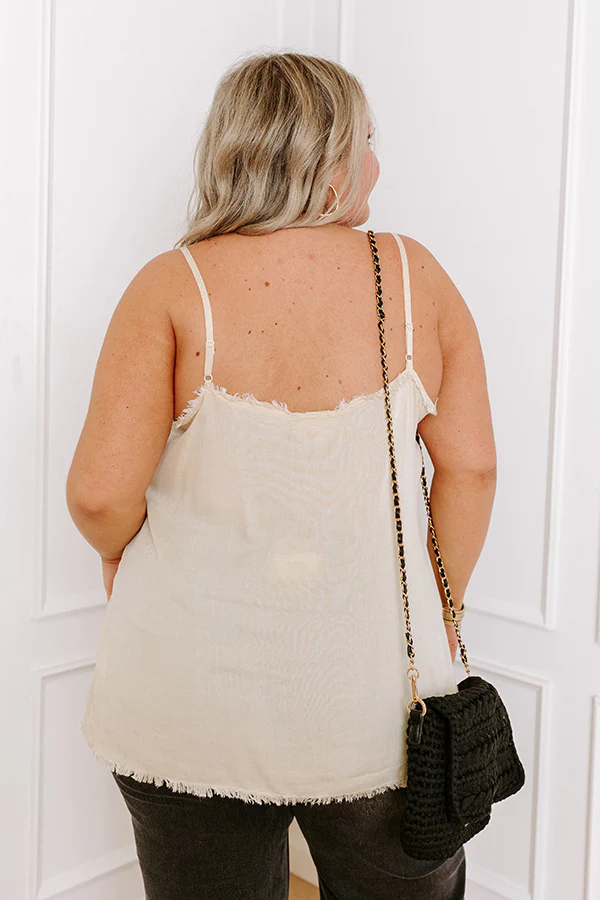 Made For Sunshine Frayed Tank In Cream Curves - Image 4
