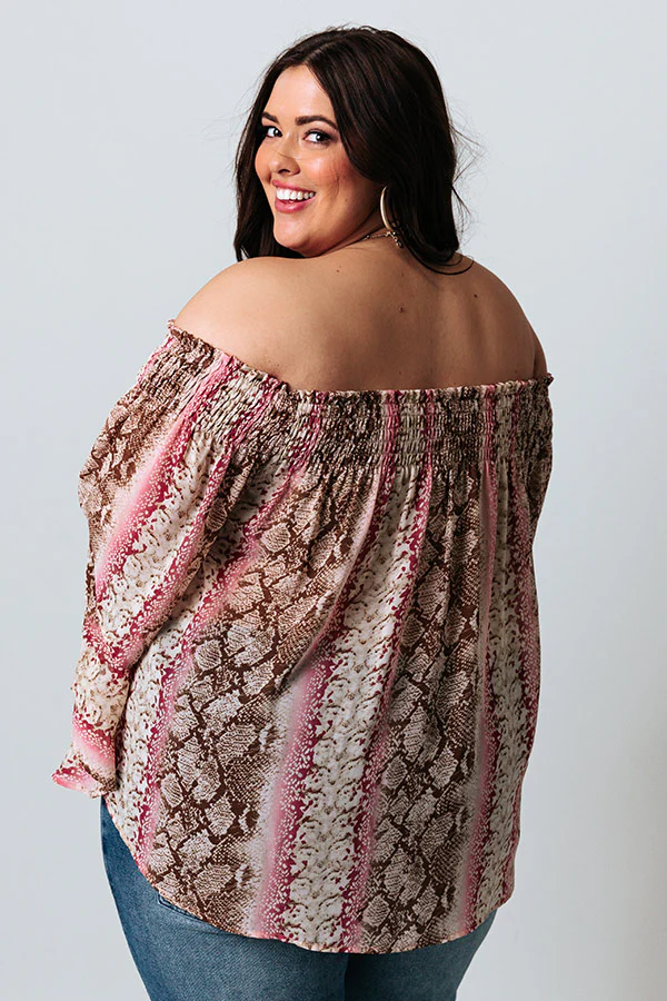 Madly In Love Snake Print Shift Top In Sangria Curves - Image 5
