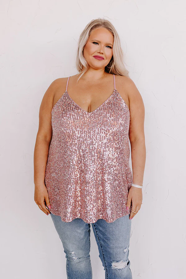 Magical Feeling Sequin Shift Tank In Pink Curves - Image 4