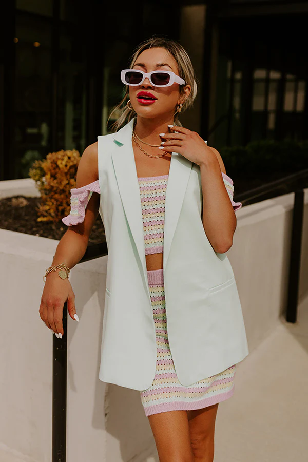 Majestic Moment Vest In Mint