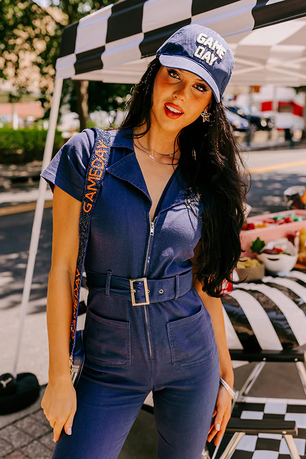 Major Charisma Denim Jumpsuit In Navy - Image 4
