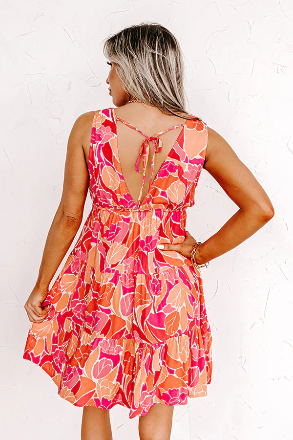 Major Event Floral Dress In Tangerine - Image 6