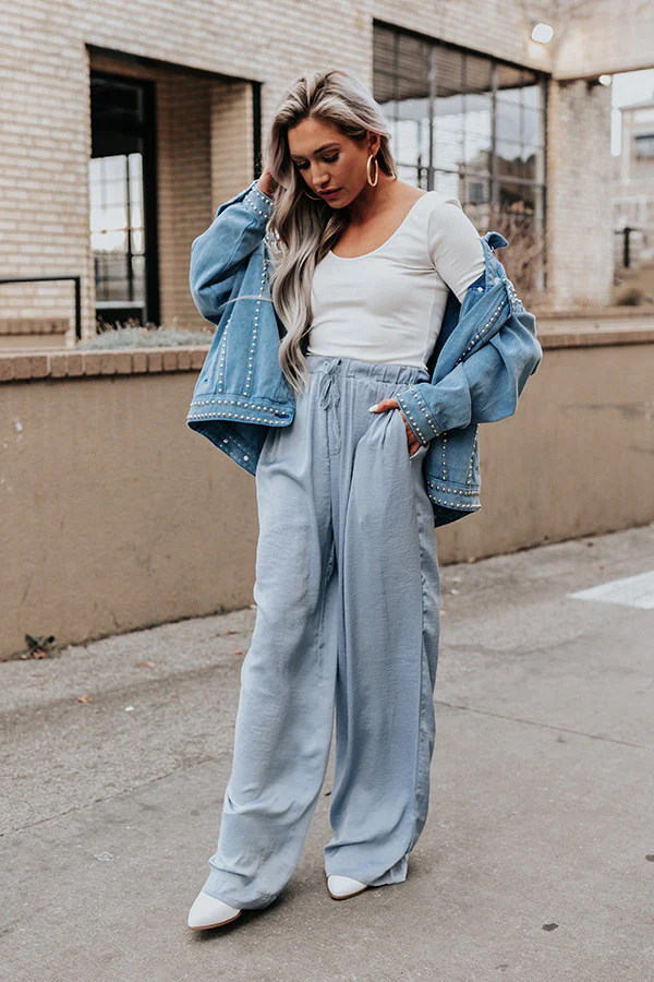 Major Milestone High Waist Pants In Sky Blue - Image 4