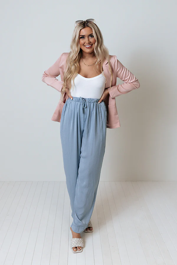 Major Milestone High Waist Pants In Sky Blue - Image 5