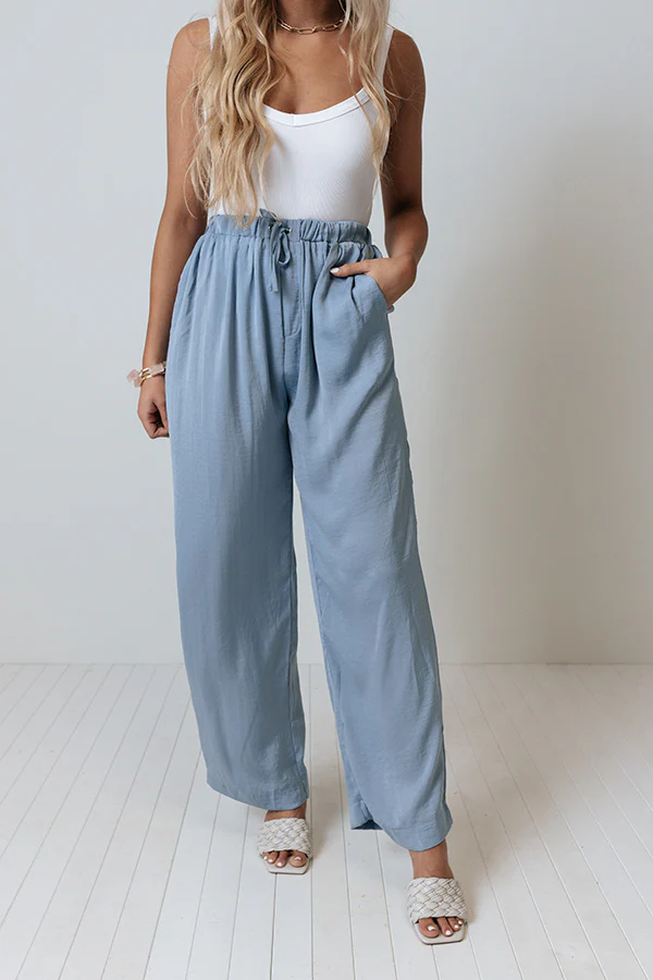 Major Milestone High Waist Pants In Sky Blue - Image 6