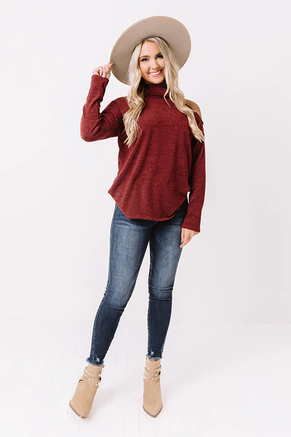 Make Up My Mind Shift Top In Wine - Image 2
