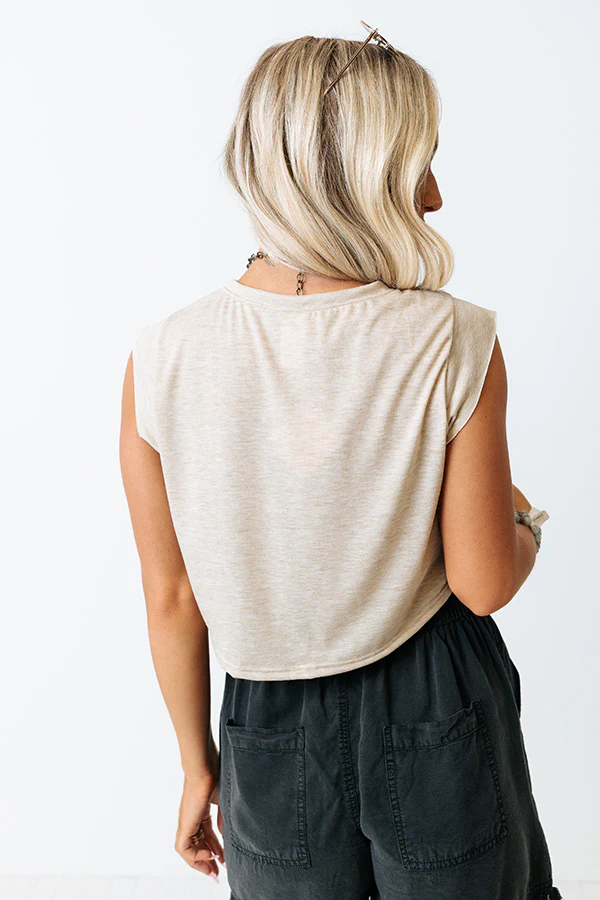 Making Mischief Crop Top In Beige - Image 6