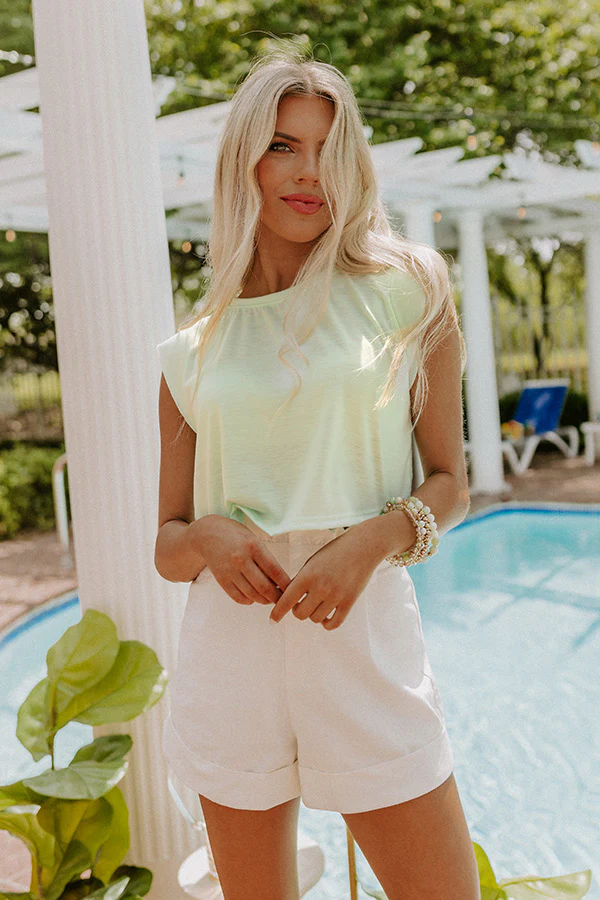 Making Mischief Crop Top In Light Lime - Image 4