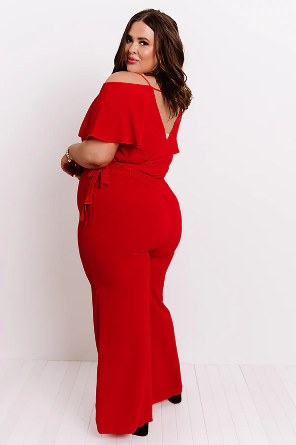 Making Promises Jumpsuit In Red Curves - Image 5