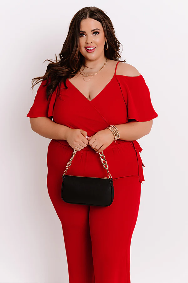 Making Promises Jumpsuit In Red Curves - Image 7