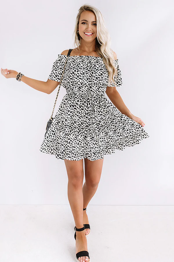Maldives Moment Off Shoulder Leopard Dress - Image 4