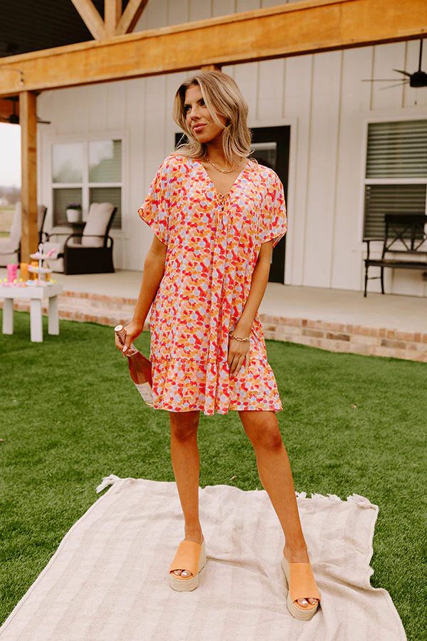 Malibu Villa Shift Dress in Peach - Image 2
