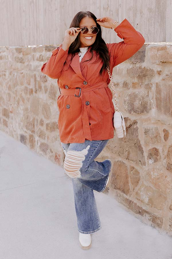Manhattan Breeze Light Weight Jacket In Rust Curves