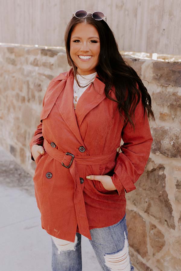 Manhattan Breeze Light Weight Jacket In Rust Curves - Image 2