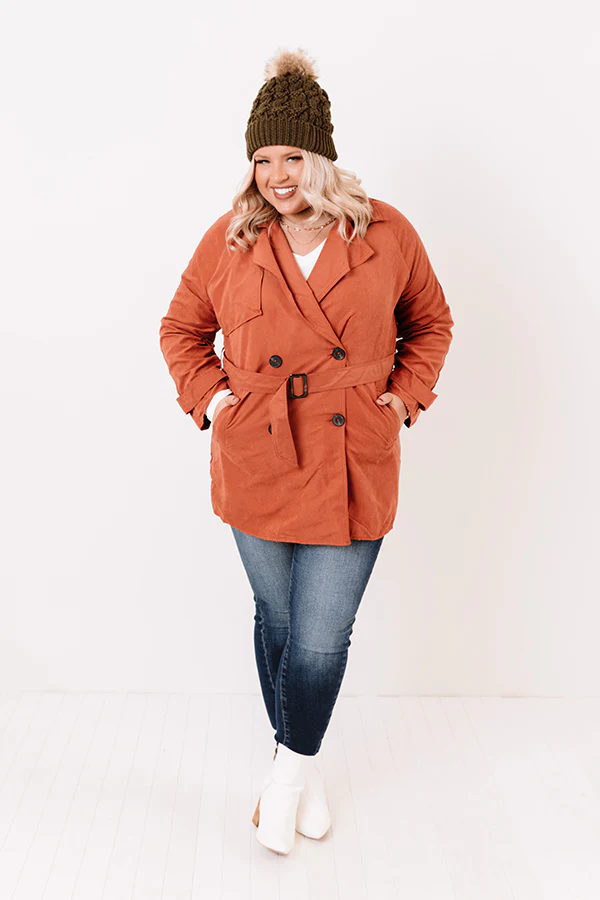 Manhattan Breeze Light Weight Jacket In Rust Curves - Image 3