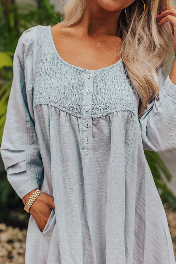 Manhattan Meeting Tunic Dress In Sky Blue - Image 6