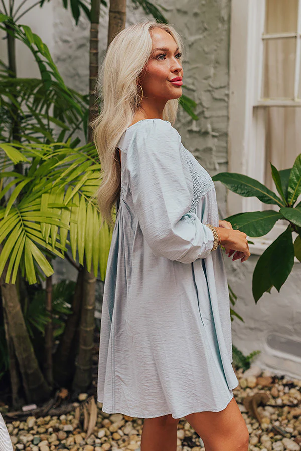 Manhattan Meeting Tunic Dress In Sky Blue - Image 7