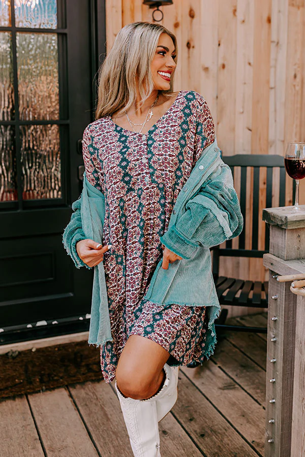 Maple Grove Shift Dress In Teal - Image 6