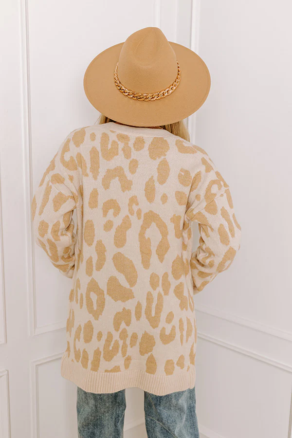 Maple Morning Leopard Cardigan In Cream - Image 3