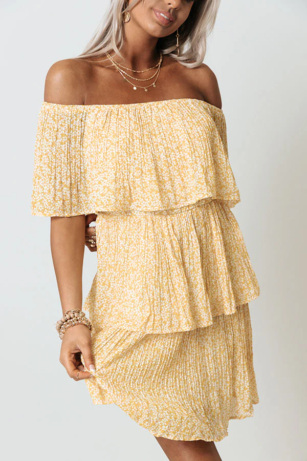 Marco Island Tiered Dress In Yellow - Image 4