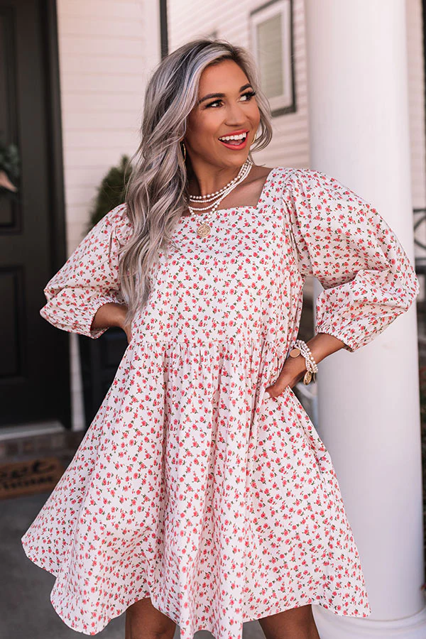Market Flowers Shift Dress In Pink - Image 7