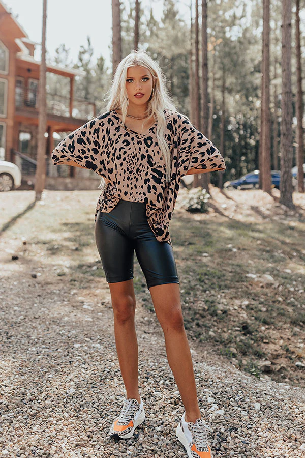 Mckeena Faux Leather Biker Shorts - Image 3