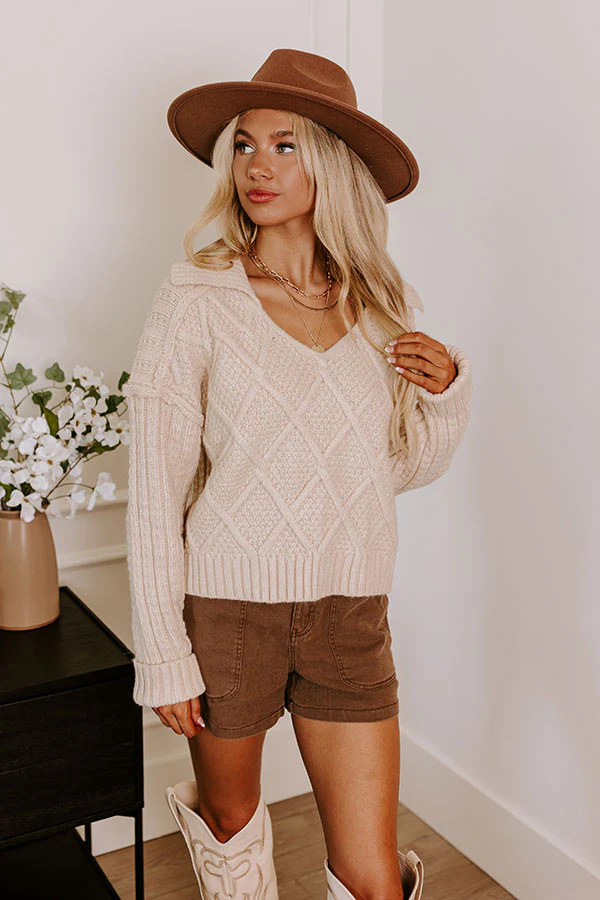 Meet Me By The Bonfire Cable Knit Sweater - Image 2