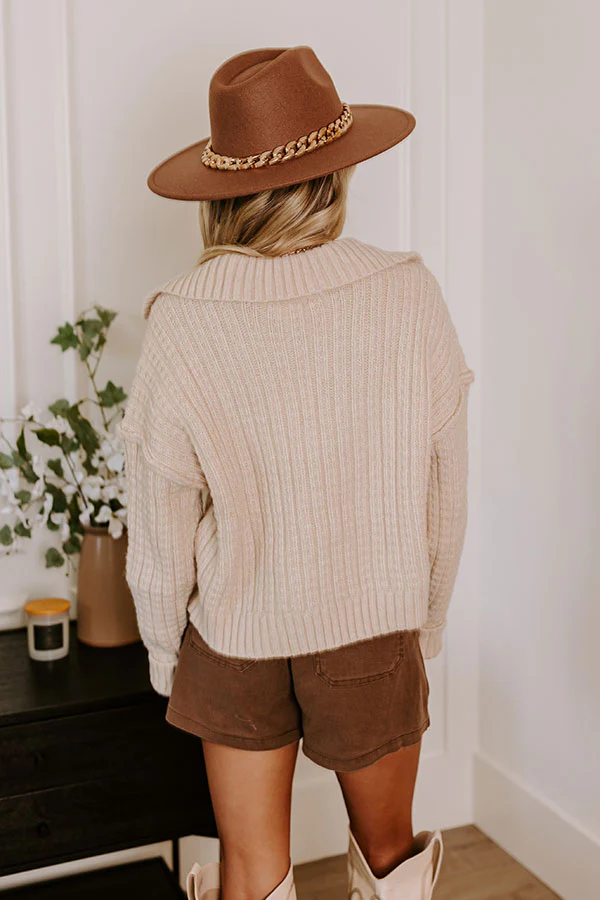 Meet Me By The Bonfire Cable Knit Sweater - Image 4
