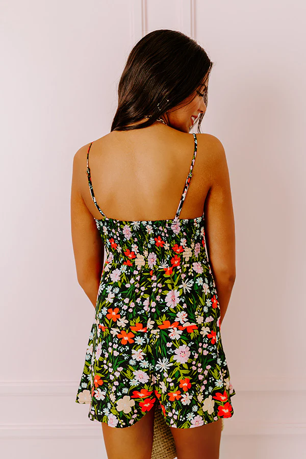 Meet Me In Rio Floral Romper In Black - Image 4