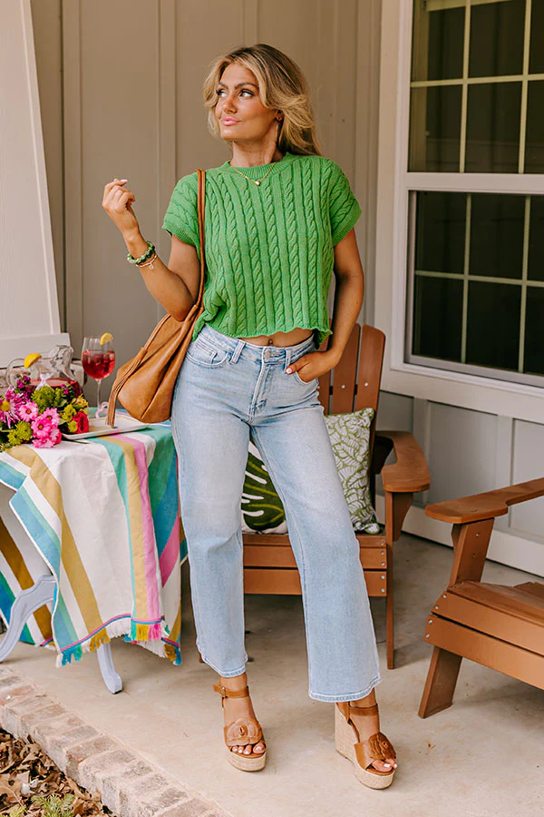 Meet Your Destiny Knit Top In Kelly Green