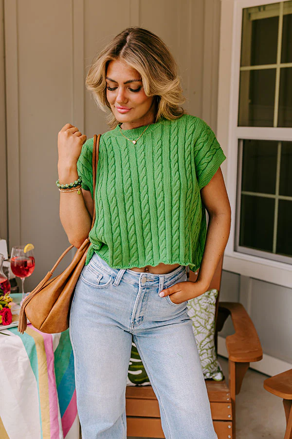 Meet Your Destiny Knit Top In Kelly Green - Image 2
