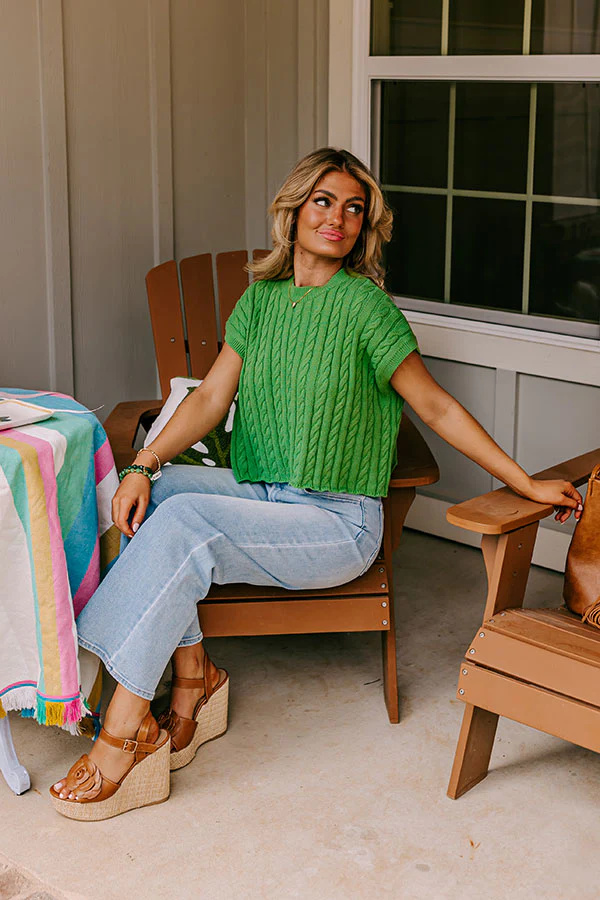 Meet Your Destiny Knit Top In Kelly Green - Image 5