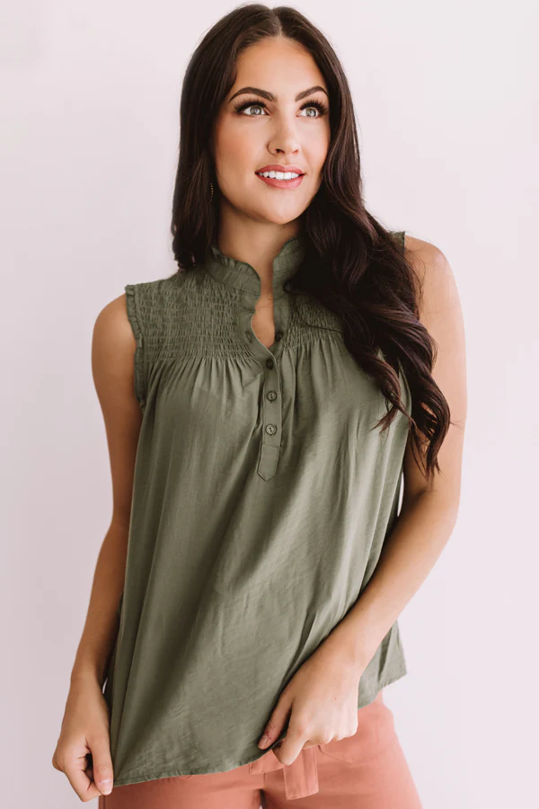 Merlot And Magic Shift Top in Sage