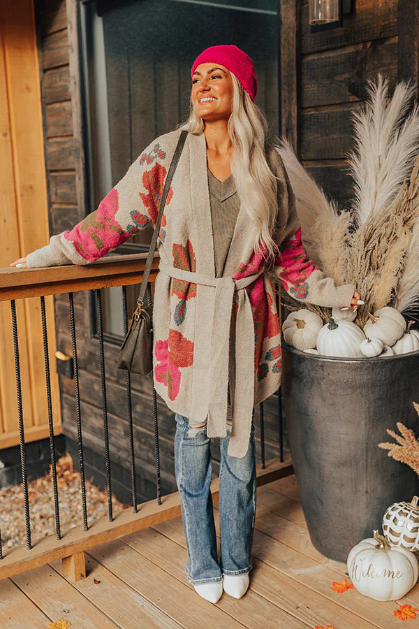 Merlot Snuggles Knit Cardigan in Birch - Image 4