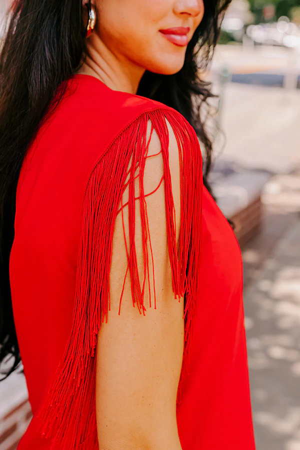 Midwest Weekend Fringe Top In Red - Image 3