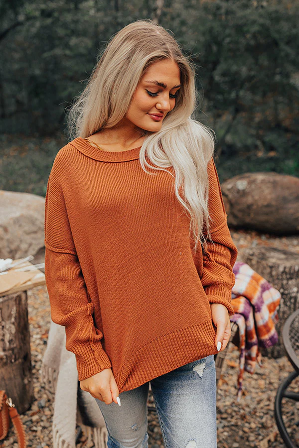 Mind Your Manners Knit Sweater In Cinnamon - Image 2