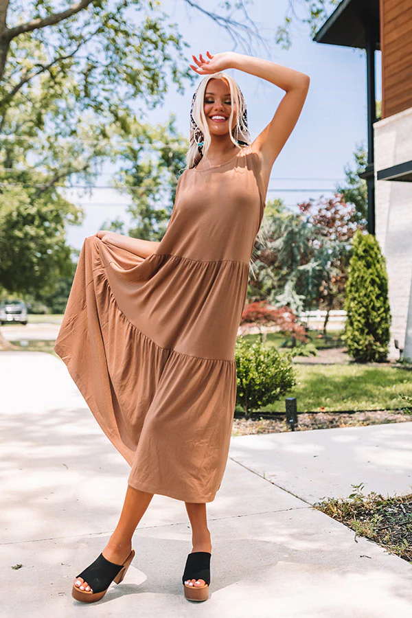 Mindfulness Midi Dress In Mocha - Image 2